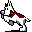 gif animata con cane bianco che corre cane bianco