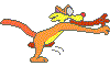 gif animata con felino marrone che scappa felino marrone